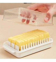 Butter Dish With Lid Dustproof Slice Butter Storage Box Plastic Transparent Cheese Dividing Fresh-keeping Case Container